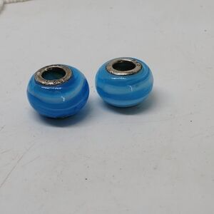 Murano Blue Glass Bead Bracelet